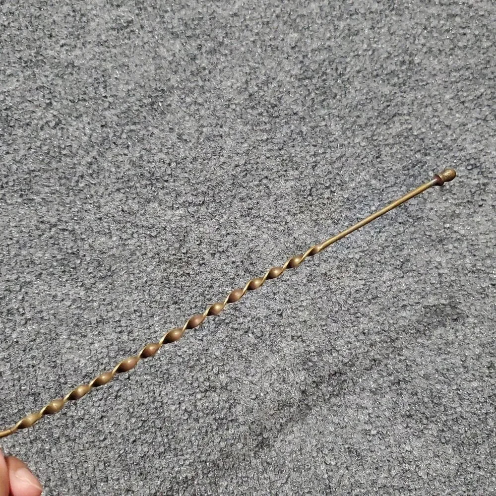 Vintage Brass Candle Snuffer W/Hinged Scalloped Bell & Twisted Handle 80s 90s
